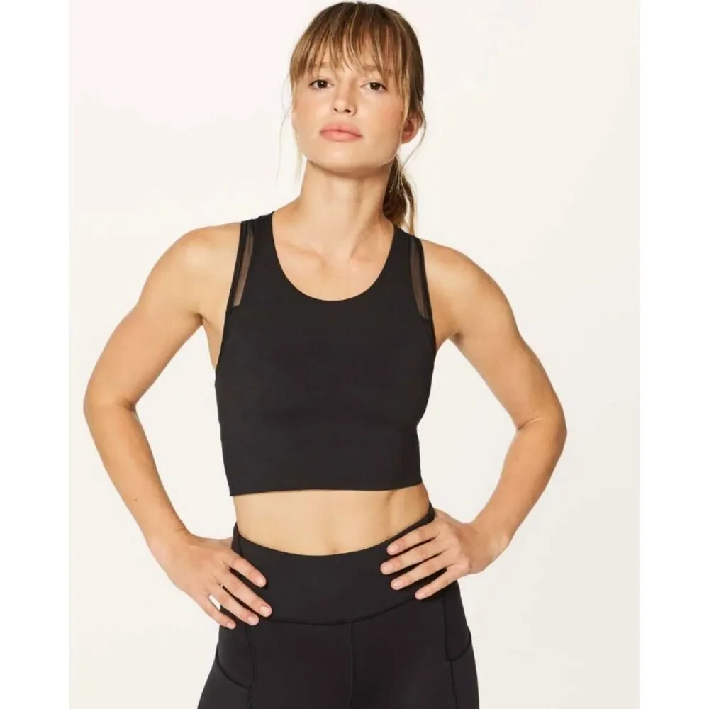 Lululemon Break Free Tank Size 6 Nulux Medium Support Black Activewear